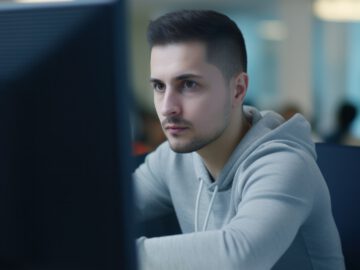 Student przeglądający platformę USOS UKSW